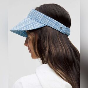 Lululemon Womens Seersucker Check Removable Sweatband Visor